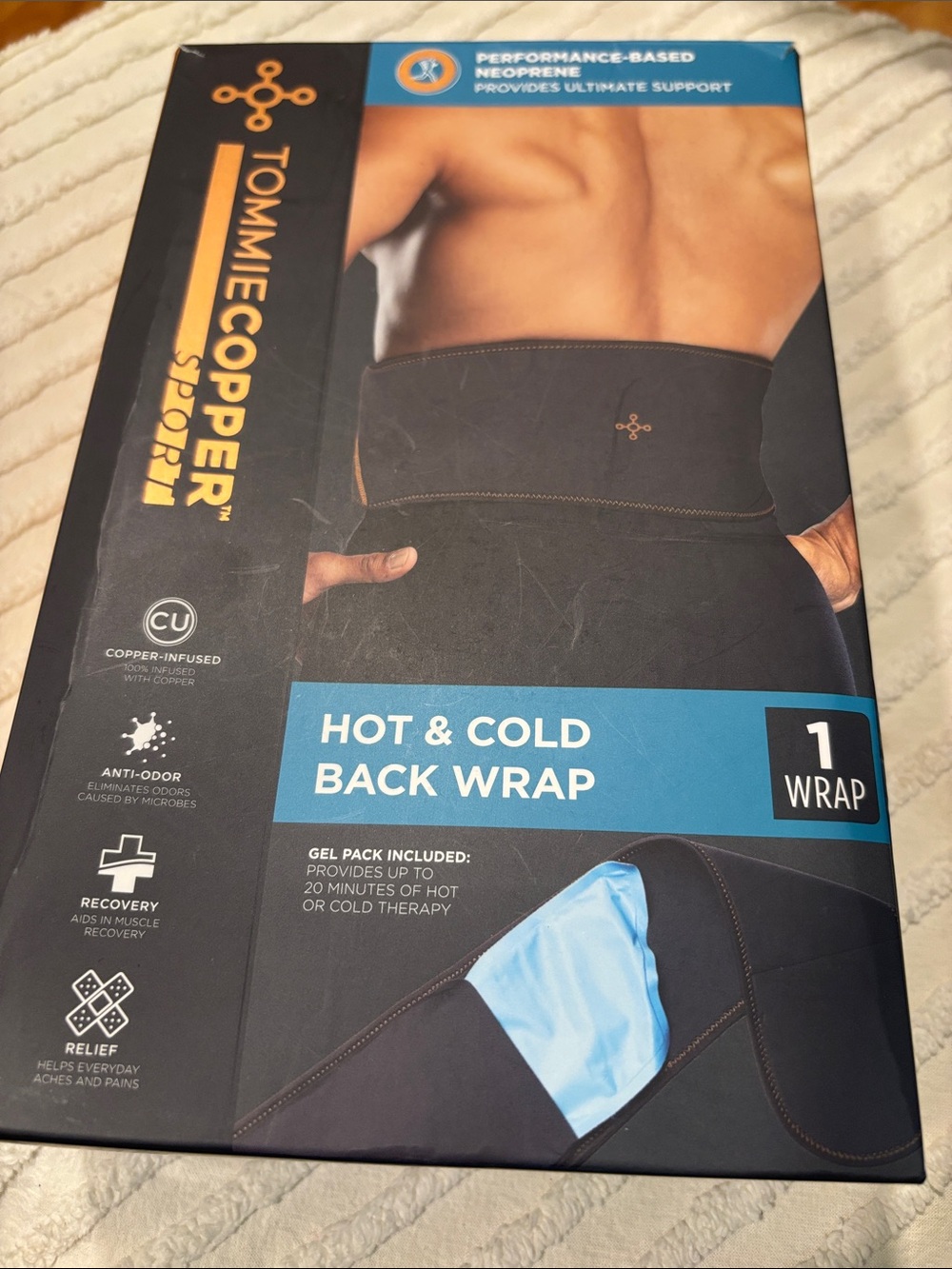 Tommie Copper Black Hot & Cold Back Wrap